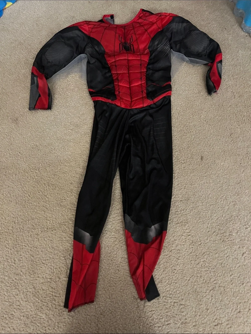 Marvel Red and Black Spider-Man Muscle Chest Jumpsuit Costume